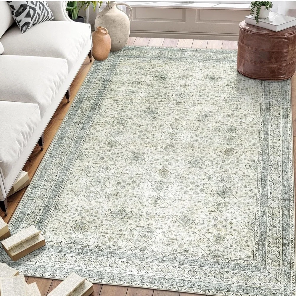 Machine Washable 2’6”X6’ Runner Rug Vintage Style Pet Friendly Recycled NWT